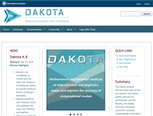 Tablet Screenshot of dakota.sandia.gov